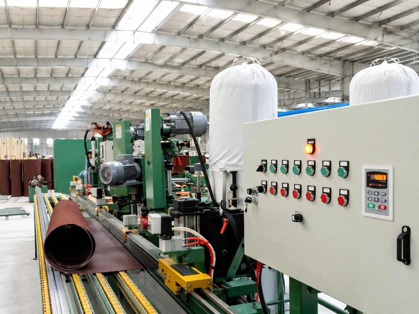 Abrasive belt production workshop and manufacturing equipment