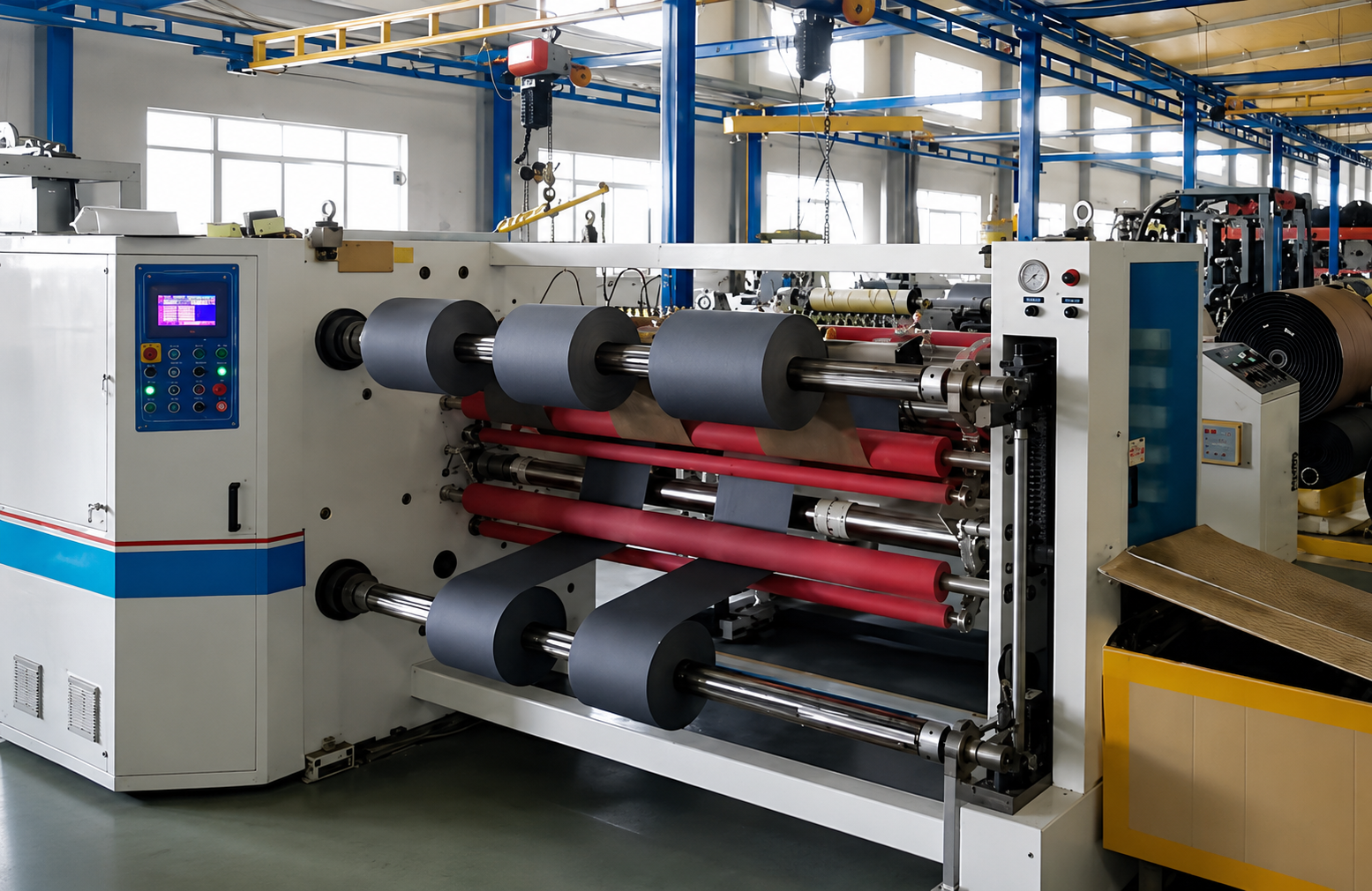 Abrasive belt production machine in Nantong Haoyun factory